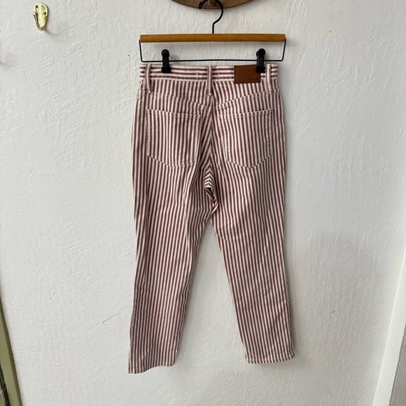 Madewell Luca Stripe Red White High Rise Slim Crop Boy Jean 25 - Picture 3 of 8